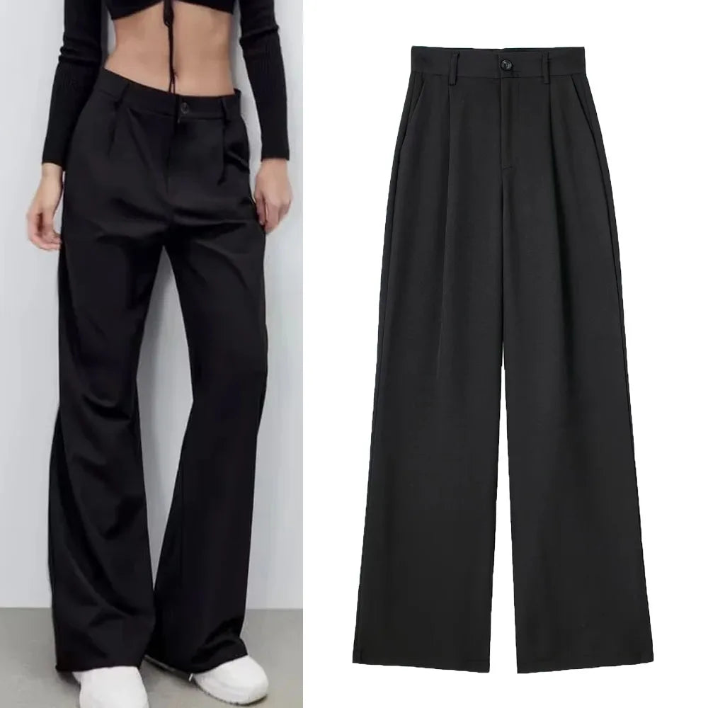 MUJER Women's Pants High waist Trousers Womens Office outfits Formal Baggy Pants Woman Black Pink Fashion Casual Women's Pants